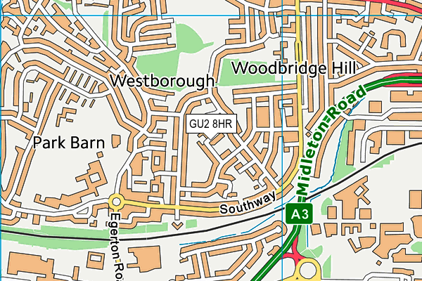 GU2 8HR map - OS VectorMap District (Ordnance Survey)