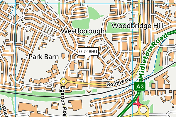 GU2 8HU map - OS VectorMap District (Ordnance Survey)