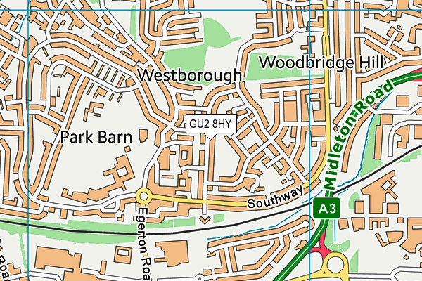 GU2 8HY map - OS VectorMap District (Ordnance Survey)