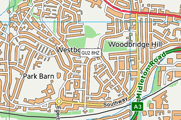 GU2 8HZ map - OS VectorMap District (Ordnance Survey)