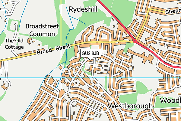 GU2 8JB map - OS VectorMap District (Ordnance Survey)