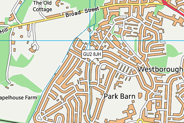 GU2 8JH map - OS VectorMap District (Ordnance Survey)
