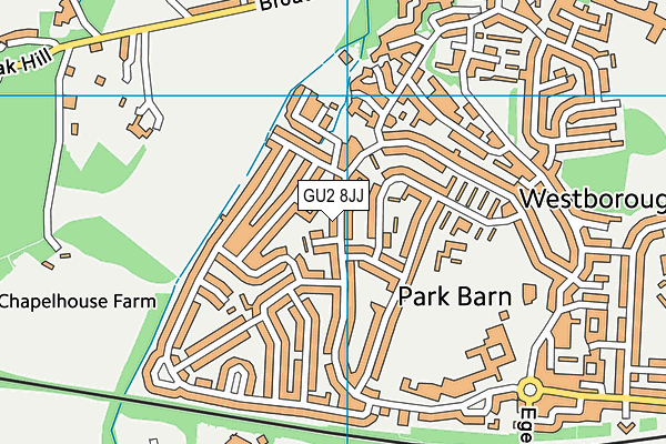 GU2 8JJ map - OS VectorMap District (Ordnance Survey)
