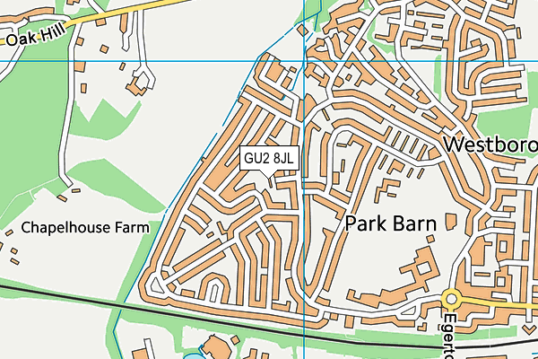 GU2 8JL map - OS VectorMap District (Ordnance Survey)