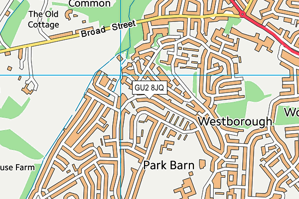 GU2 8JQ map - OS VectorMap District (Ordnance Survey)
