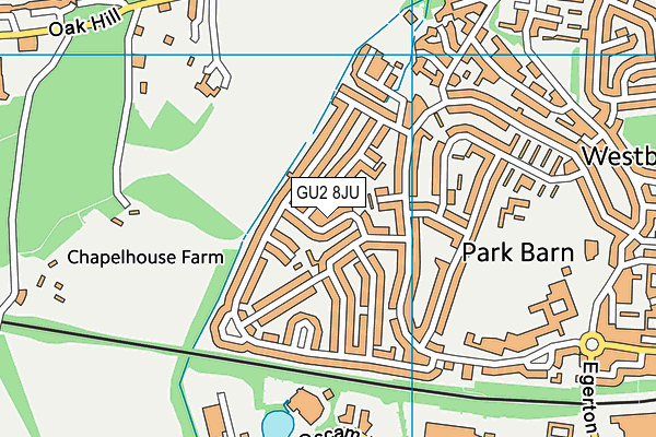 GU2 8JU map - OS VectorMap District (Ordnance Survey)