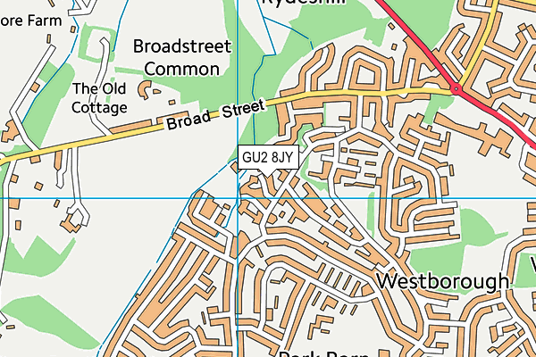 GU2 8JY map - OS VectorMap District (Ordnance Survey)