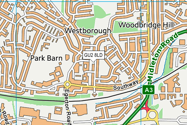 GU2 8LD map - OS VectorMap District (Ordnance Survey)