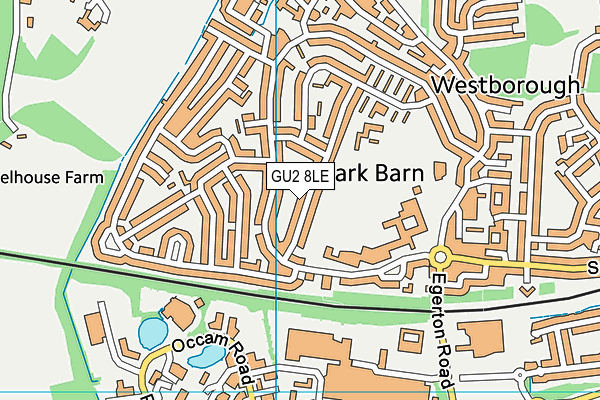 GU2 8LE map - OS VectorMap District (Ordnance Survey)