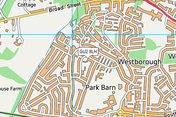 GU2 8LH map - OS VectorMap District (Ordnance Survey)