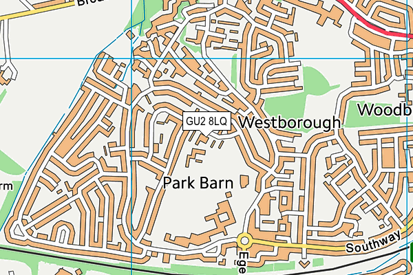 GU2 8LQ map - OS VectorMap District (Ordnance Survey)