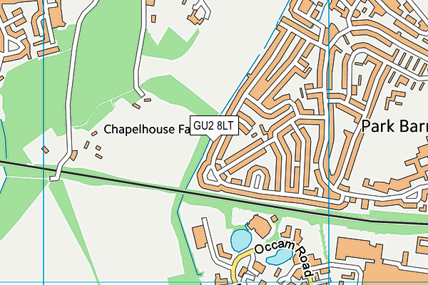 GU2 8LT map - OS VectorMap District (Ordnance Survey)