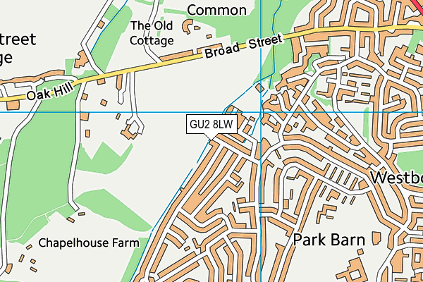 GU2 8LW map - OS VectorMap District (Ordnance Survey)