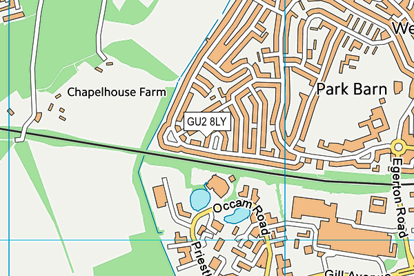 GU2 8LY map - OS VectorMap District (Ordnance Survey)