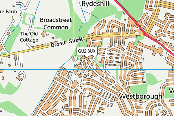 GU2 8UX map - OS VectorMap District (Ordnance Survey)