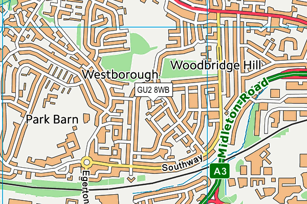 GU2 8WB map - OS VectorMap District (Ordnance Survey)