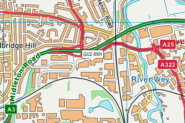 GU2 8XH map - OS VectorMap District (Ordnance Survey)