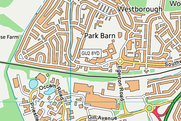 Guildford Grove Primary School map (GU2 8YD) - OS VectorMap District (Ordnance Survey)