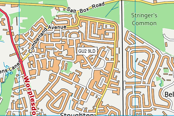 GU2 9LD map - OS VectorMap District (Ordnance Survey)