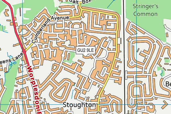 GU2 9LE map - OS VectorMap District (Ordnance Survey)