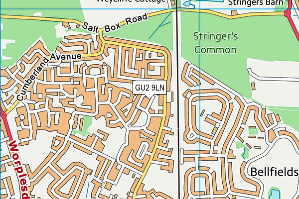 GU2 9LN map - OS VectorMap District (Ordnance Survey)