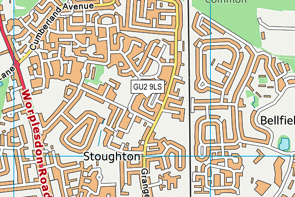 GU2 9LS map - OS VectorMap District (Ordnance Survey)