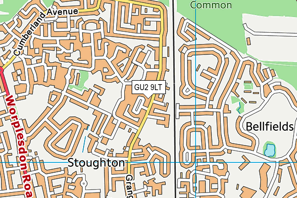 GU2 9LT map - OS VectorMap District (Ordnance Survey)