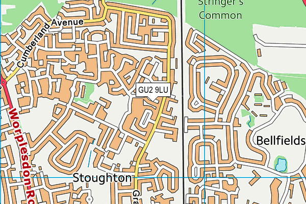 GU2 9LU map - OS VectorMap District (Ordnance Survey)