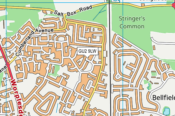 GU2 9LW map - OS VectorMap District (Ordnance Survey)