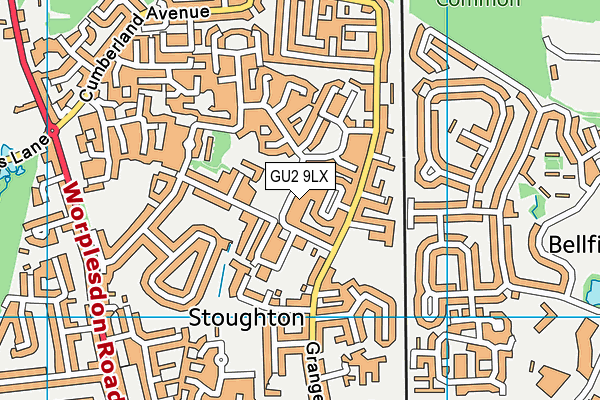GU2 9LX map - OS VectorMap District (Ordnance Survey)