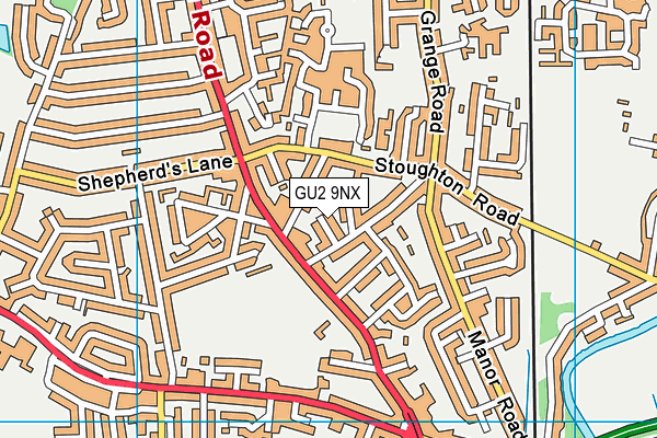 GU2 9NX map - OS VectorMap District (Ordnance Survey)