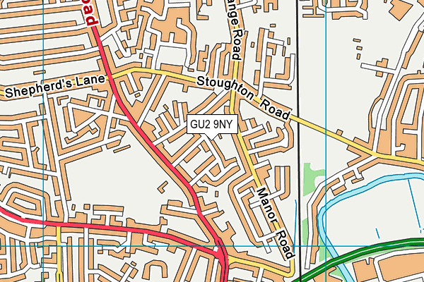 GU2 9NY map - OS VectorMap District (Ordnance Survey)