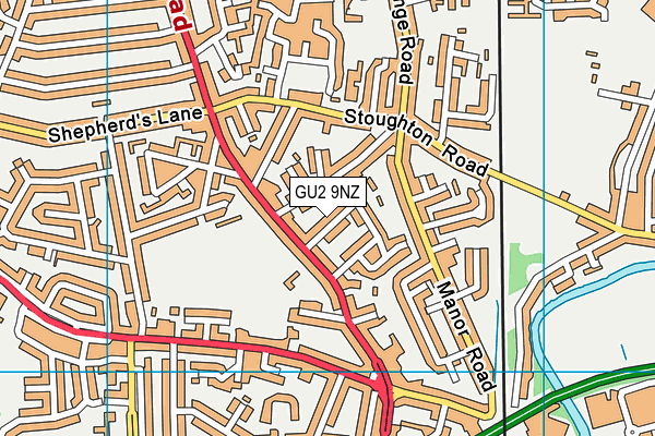 GU2 9NZ map - OS VectorMap District (Ordnance Survey)