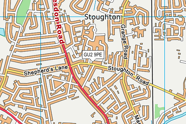 GU2 9PE map - OS VectorMap District (Ordnance Survey)
