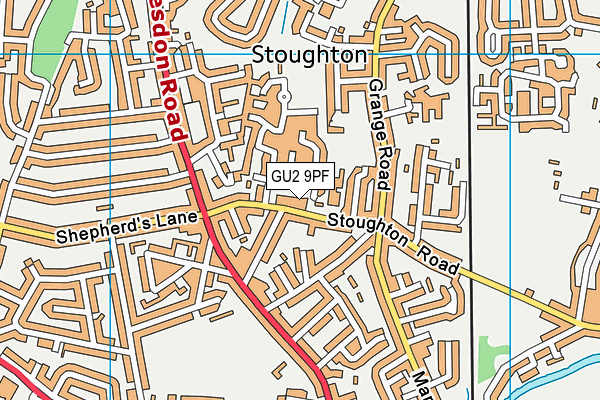 GU2 9PF map - OS VectorMap District (Ordnance Survey)