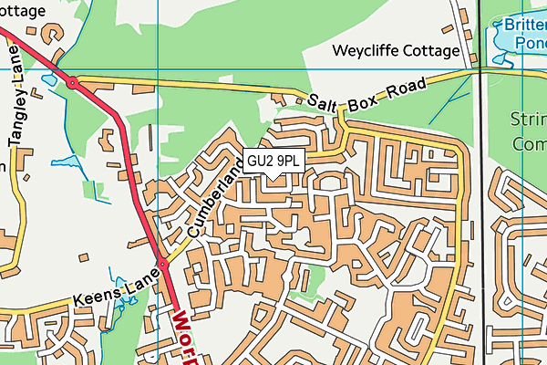 GU2 9PL map - OS VectorMap District (Ordnance Survey)