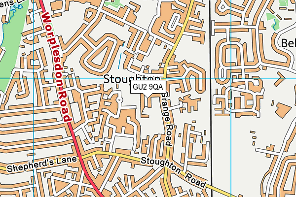 GU2 9QA map - OS VectorMap District (Ordnance Survey)