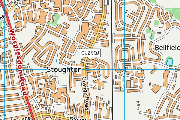 GU2 9QJ map - OS VectorMap District (Ordnance Survey)