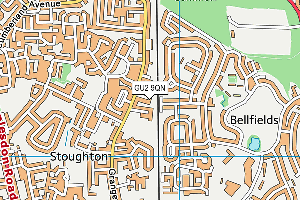 GU2 9QN map - OS VectorMap District (Ordnance Survey)