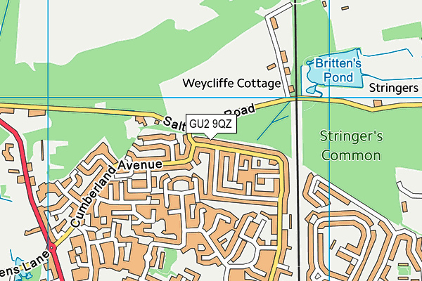 GU2 9QZ map - OS VectorMap District (Ordnance Survey)