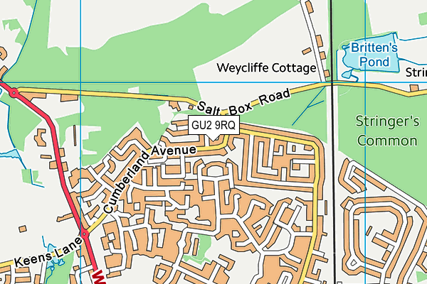 GU2 9RQ map - OS VectorMap District (Ordnance Survey)