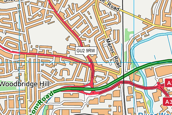 GU2 9RW map - OS VectorMap District (Ordnance Survey)