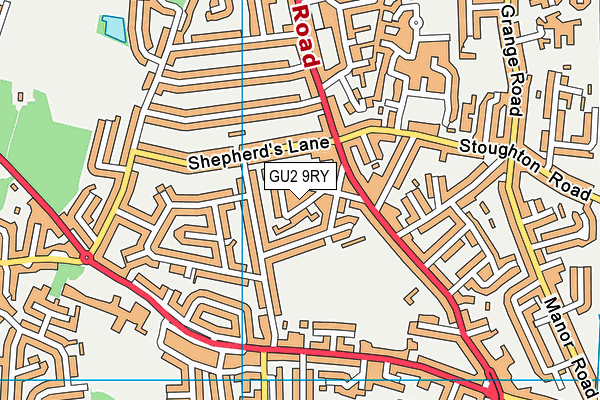 GU2 9RY map - OS VectorMap District (Ordnance Survey)