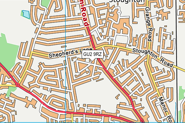 GU2 9RZ map - OS VectorMap District (Ordnance Survey)
