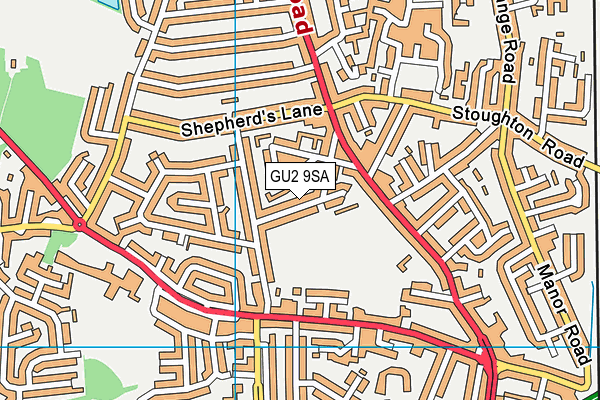 GU2 9SA map - OS VectorMap District (Ordnance Survey)
