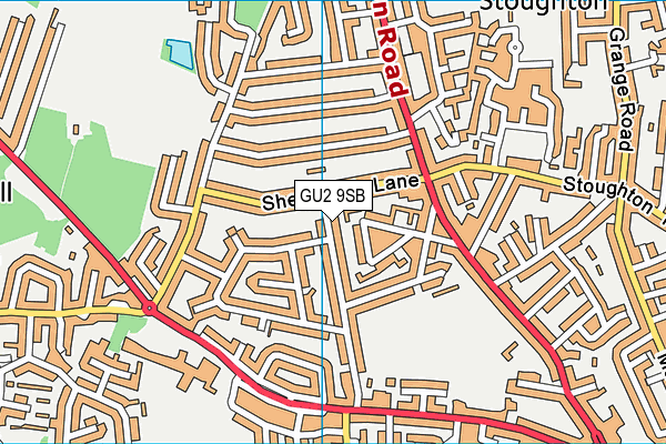 GU2 9SB map - OS VectorMap District (Ordnance Survey)