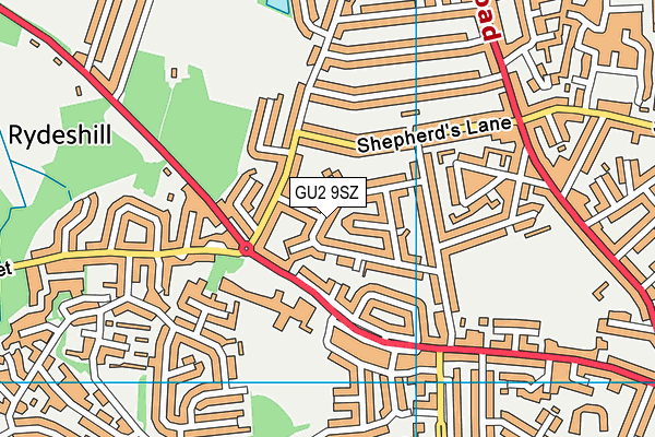 GU2 9SZ map - OS VectorMap District (Ordnance Survey)