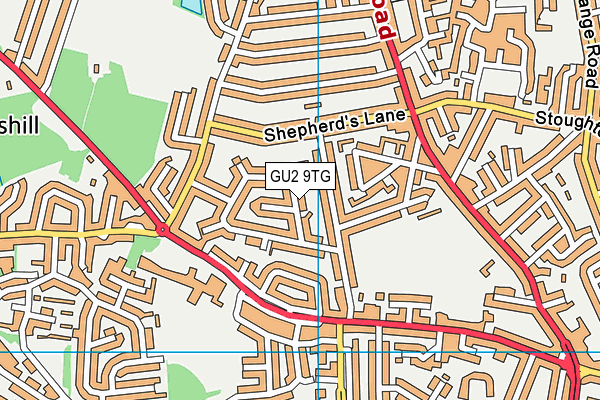 GU2 9TG map - OS VectorMap District (Ordnance Survey)