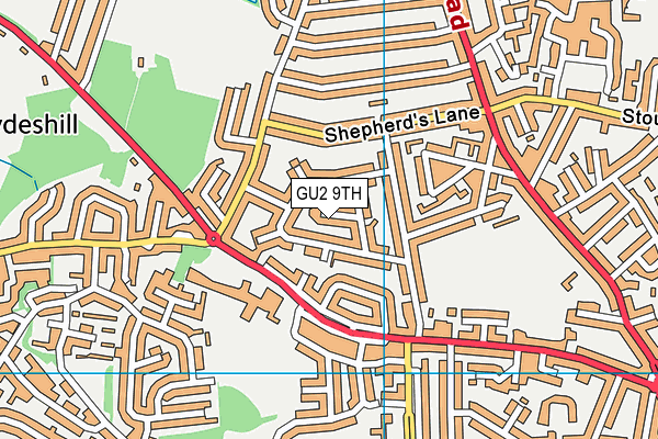 GU2 9TH map - OS VectorMap District (Ordnance Survey)
