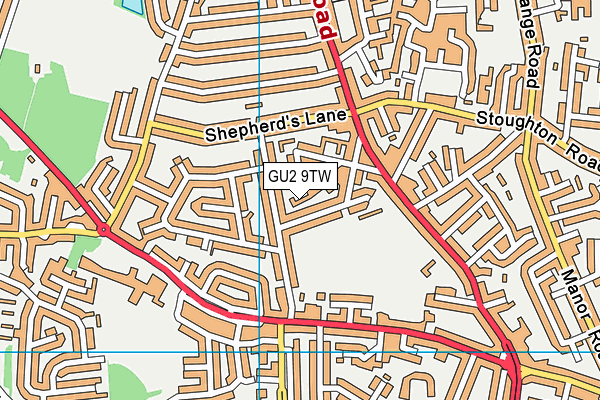 GU2 9TW map - OS VectorMap District (Ordnance Survey)
